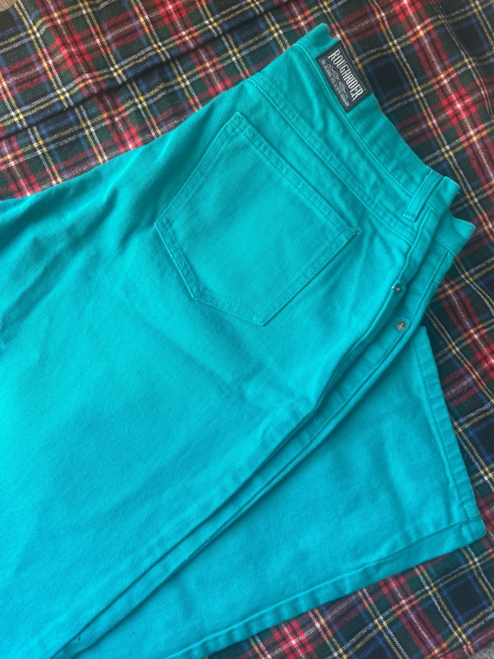 Vintage Roughrider Teal Western Jeans USA Made 36x33